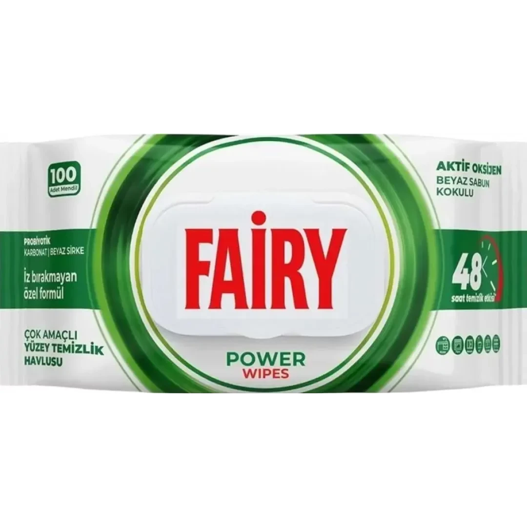 Вологі універсальні серветки для прибирання Fairy Power Wipes 100 шт