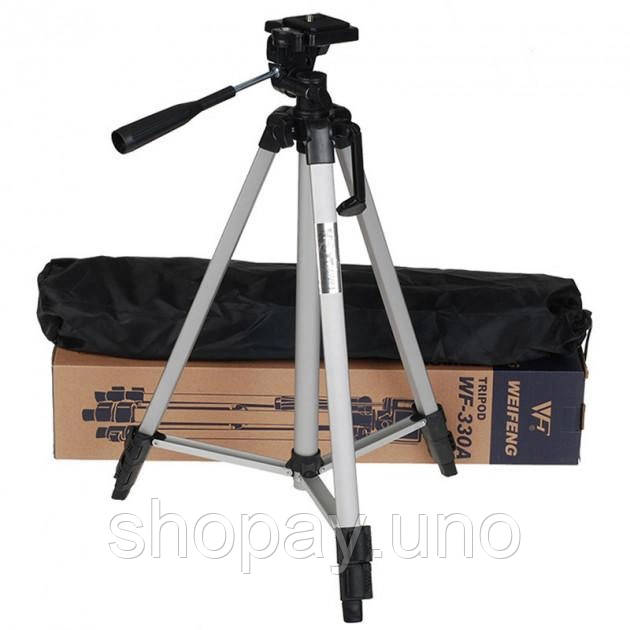 Штатив для камери, телефону, трипод, тринога TriPod 330A 0.50-1.35м, штатив для блогера, для зйомки LA-18, фото 1