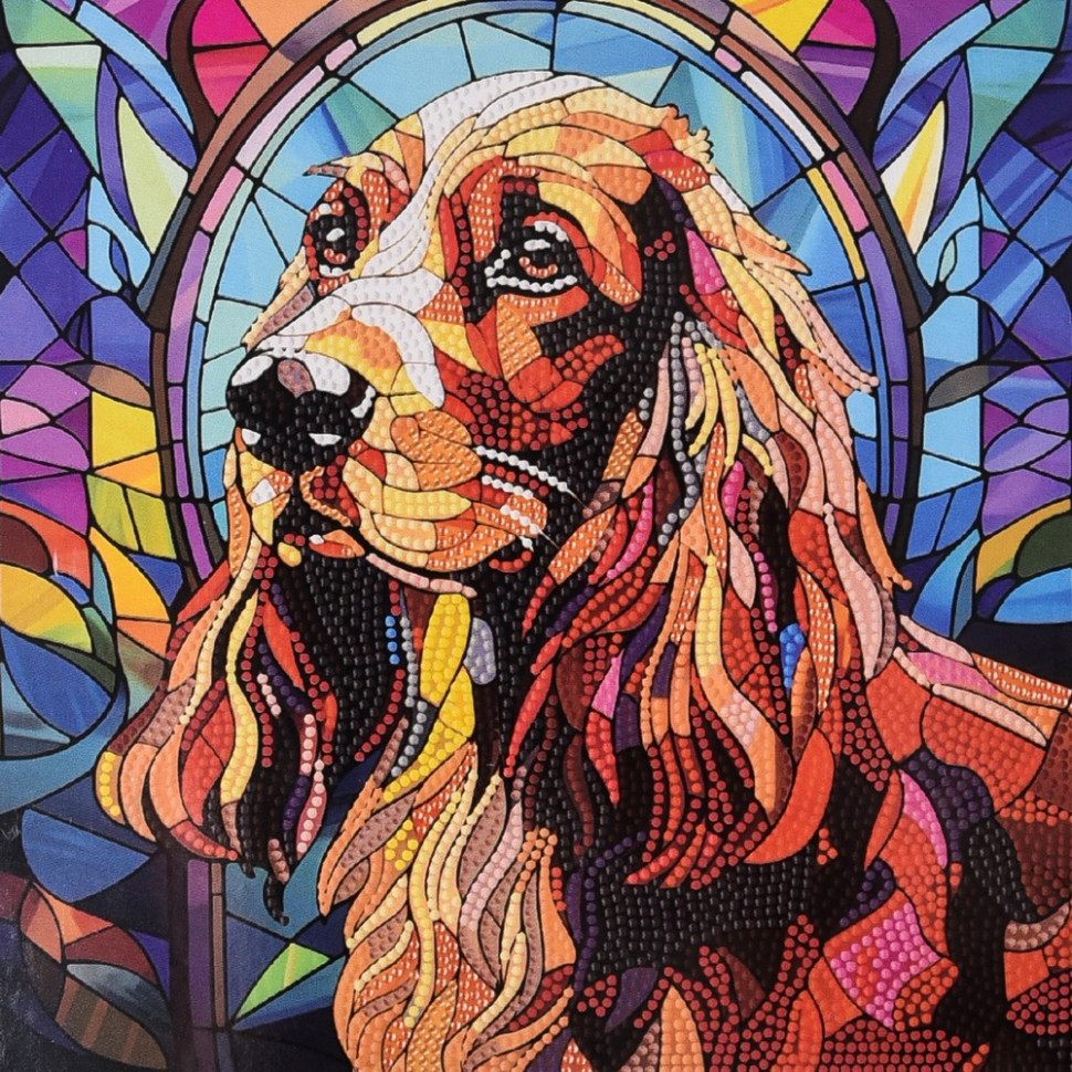 Алмазна мозаїка "Вірний пес" DEEX16302 не повна викладка 30х30 см, фото 1