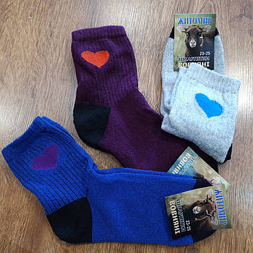 Жіночі махрові стрейчеві шкарпетки «Житомир»23-25 / 12 пар Серденько