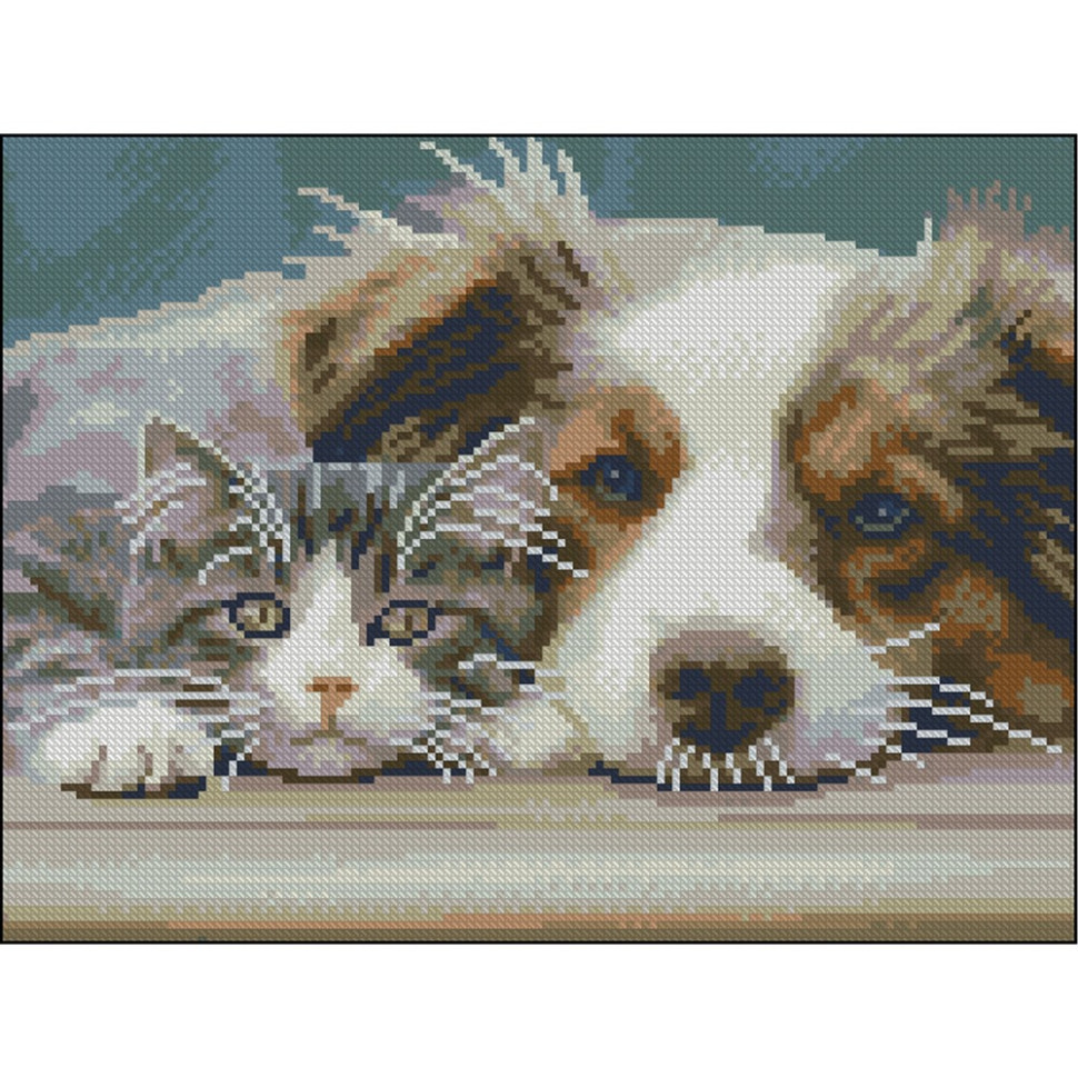 Алмазна мозаїка "Пухнастики" ZAV3040-19 без підрамника 30х40 см, фото 1