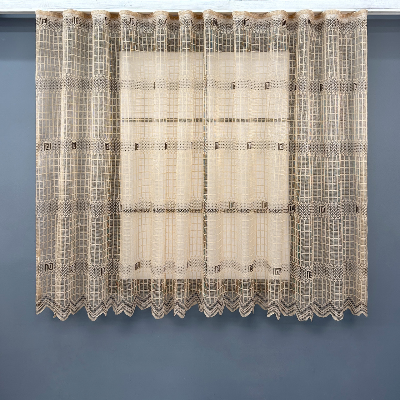 Тюль сітка висотою 1,47м., колекції "Juli". Колір какао з коричневим. Код 1151т, фото 1