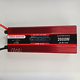 Інвертор перетворювач напруги 12V 220V UKC 2000 Вт, автомобільний інвертор з модифікованою синусоїдою, KC-2000D, фото 6
