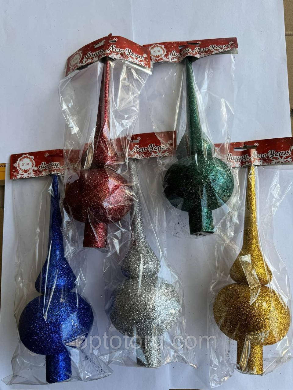 Новорічні іграшки верхівка на ялинку Блиск 27 см, фото 1