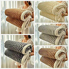 Плед мікрофібра з овчиною 2.2×2.0 мод. 106