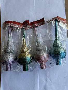 Новорічні прикраси верхівка на ялинку Амбре 25 см