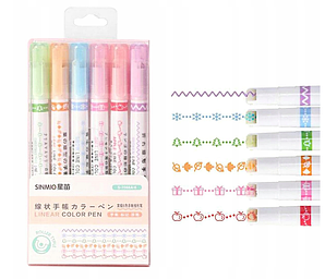 Набір із 6 різнокольорових маркерів PR43B