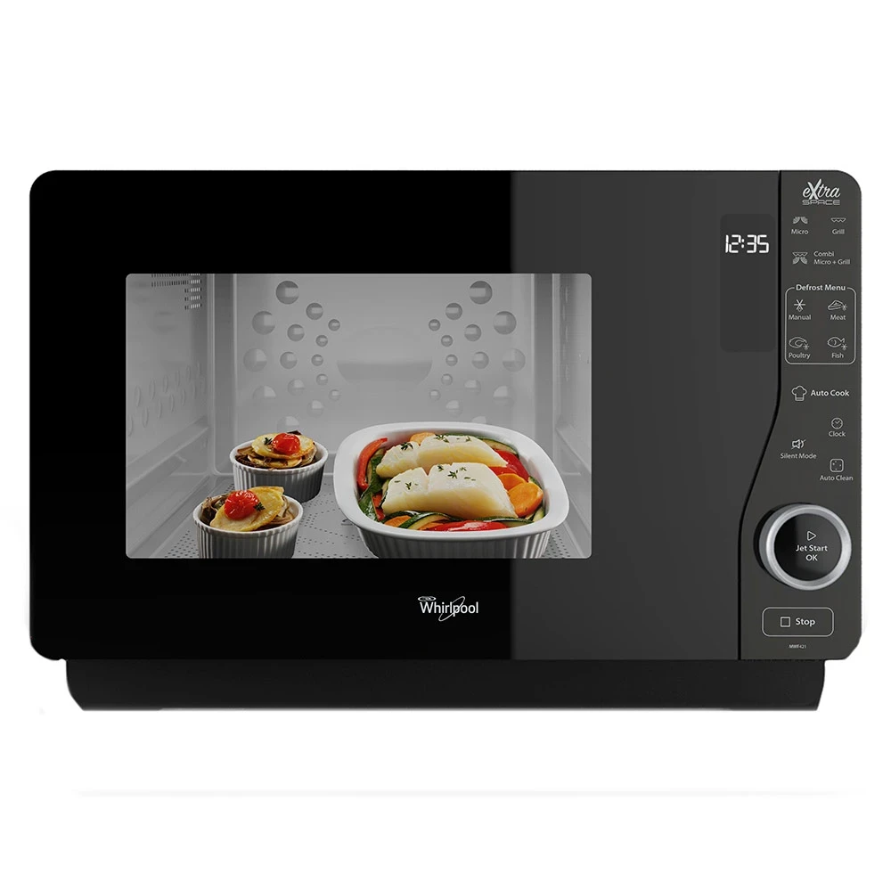 Мікрохвильова піч з грилем Whirlpool MWF 421 SL Black UA