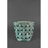 Шкіряна плетена сумка жіноча BlankNote Пазл Crazy Horse M Зелена (BN-BAG-32-iz), фото 3