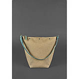 Шкіряна плетена сумка жіноча BlankNote Пазл Crazy Horse M Зелена (BN-BAG-32-iz), фото 4