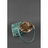 Шкіряна плетена сумка жіноча BlankNote Пазл Crazy Horse M Зелена (BN-BAG-32-iz), фото 6