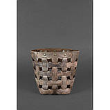 Шкіряна плетена сумка жіноча BlankNote Пазл Crazy Horse M Темно-Коричнева (BN-BAG-32-o), фото 3