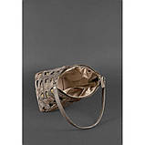 Шкіряна плетена сумка жіноча BlankNote Пазл Crazy Horse M Темно-Коричнева (BN-BAG-32-o), фото 5