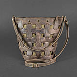 Шкіряна плетена сумка жіноча BlankNote Пазл Crazy Horse M Темно-Коричнева (BN-BAG-32-o), фото 6