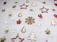 Скатертина тефлонова Королева Ночі (Duck) | 120х170 | Новорічна абстракція на сірому, фото 2