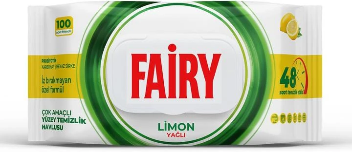 Вологі універсальні серветки для прибирання Fairy Lemon 100 шт