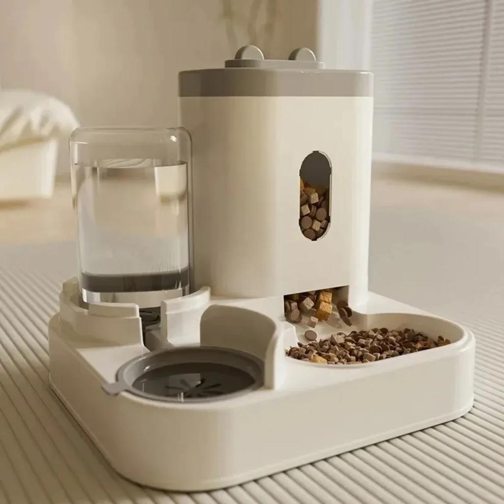 Автоматична годівниця для котів Pet Feeder 053 з поїлкою, Сірий