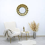 Настінне дзеркало з широкою рамою з металу d74.5 см, фото 2