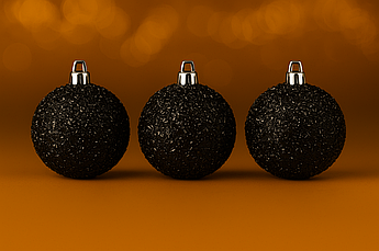 Набір новорічних іграшок «Їжачок», ялинкові кульки, 6 шт., пластик, Ø 6 см Чорний