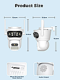 Вулична охоронна поворотна WI-FI камера спостереження Besder A22QQ 12MP 6K 360, фото 6