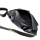 Рюкзак-слінг на одне плече із натуральної шкіри TARWA Govard GA-0705-3md Чорний, фото 2