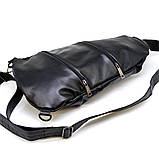 Рюкзак-слінг на одне плече із натуральної шкіри TARWA Govard GA-0705-3md Чорний, фото 7