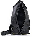 Рюкзак-слінг на одне плече із натуральної шкіри TARWA Govard GA-0705-3md Чорний, фото 9