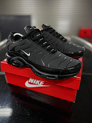 ТЕРМО кросівки Nike Air Max Tn Plus Black чорно-сірі чоловічі зимові Найк Аір Макс Плюс ТН теплі осінь зима