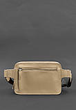 Шкіряна жіноча поясна сумка BlankNote Dropbag Mini світло-бежева, фото 4