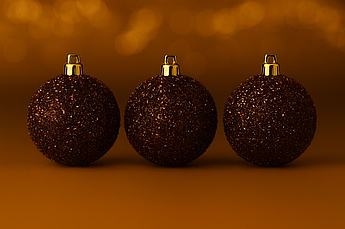 Набір новорічних іграшок «Їжачок», ялинкові кульки, 6 шт., пластик, Ø 6 см Коричневий