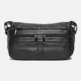 Жіноча сумка Borsa Leather K1105-black 30х20х10.5 см Чорний, фото 2