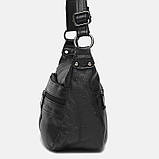 Жіноча сумка Borsa Leather K1105-black 30х20х10.5 см Чорний, фото 4