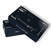 Перчатки нитриловые плотые MediOk Diamond Grip Black (8 г) черные М, 50 шт