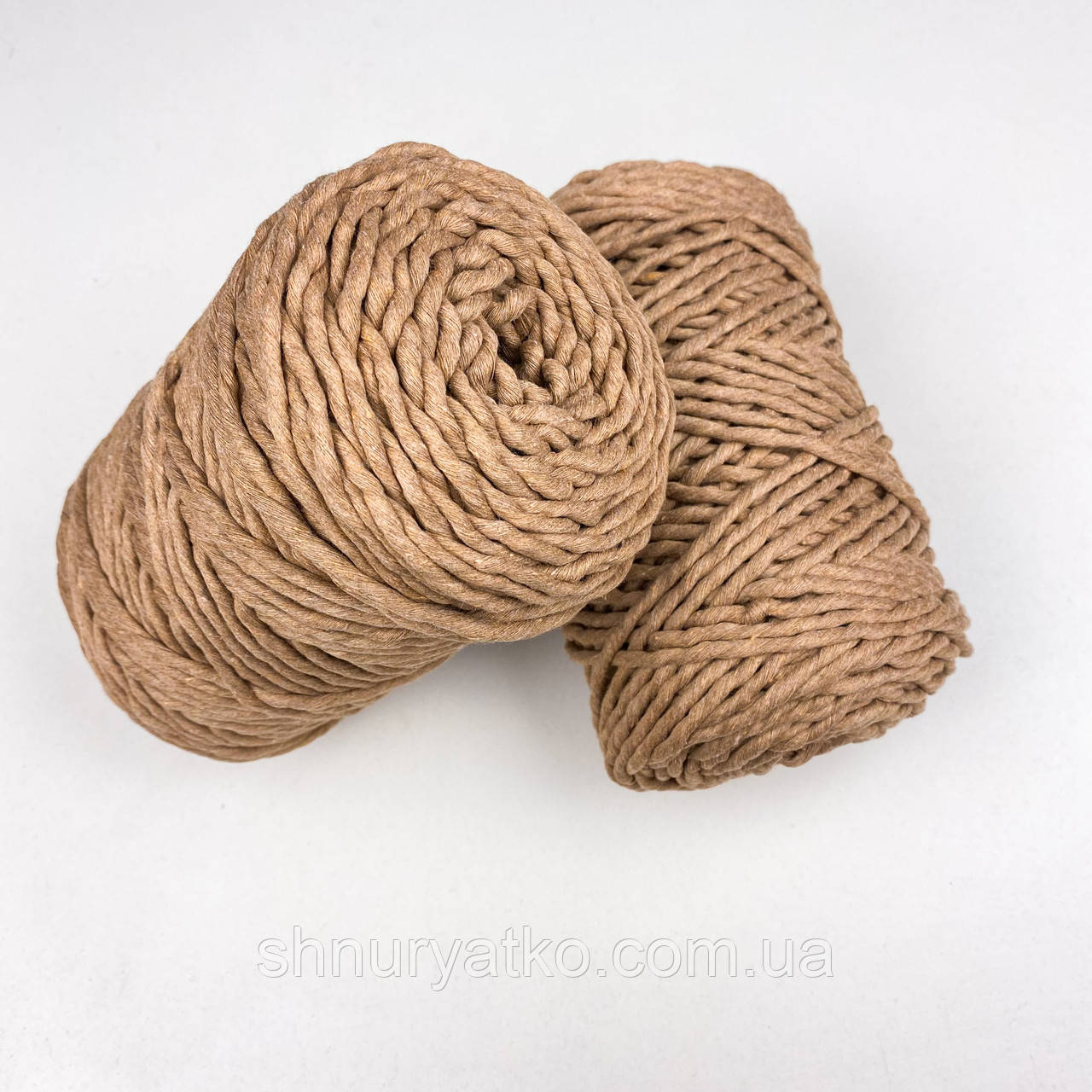 Шпагат карамель 5мм 100м для макраме, матеріали для макраме, бавовняний шпагат для макраме, фото 1