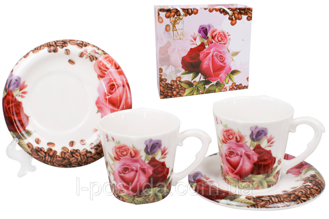 Сервіз кавовий на двох: чашки з блюдцями, фото 1