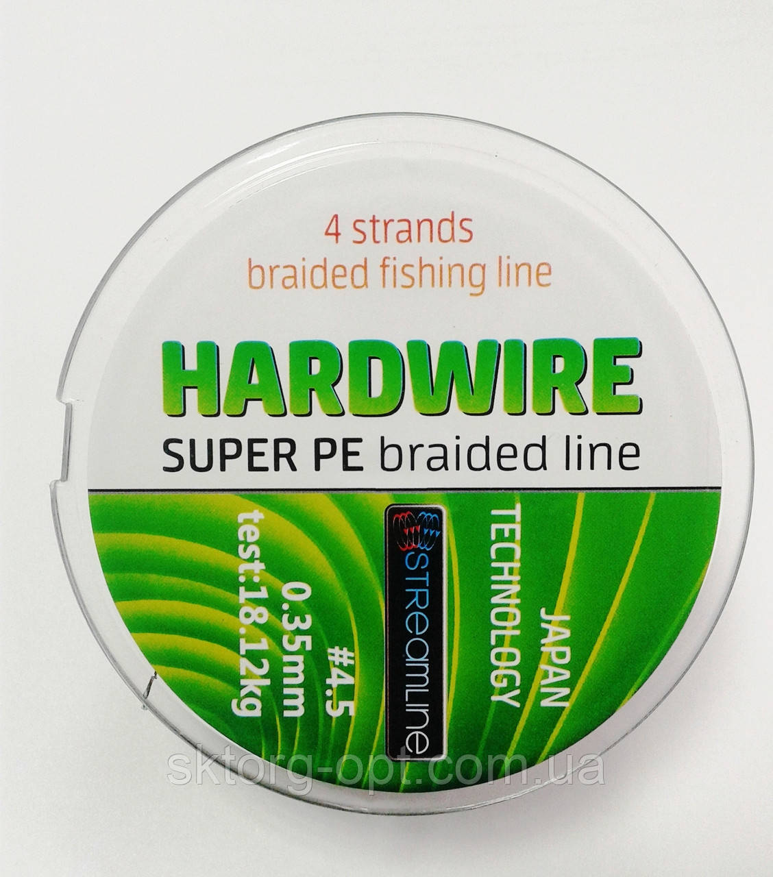 Шнур STREAMLINE HARDWIRE 100m 0.35mm dark green 4-жильный - фото 1 - id-p489077785