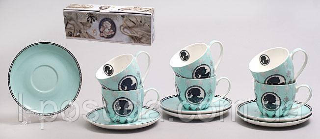 Чайний набір Cameo: 6 чашок 280 мл з блюдцями, фото 1