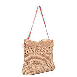 Сумка жіноча плетена LuckyLOOK Ебігейл 35х41х32 см Бежевий 742-017, фото 3