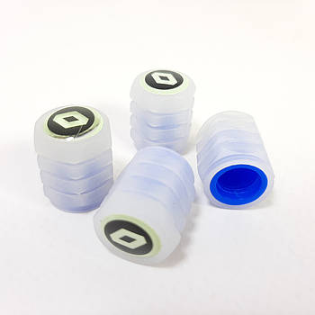 Флуоресцентні ковпачки на ніпель для Renault, сині, 4 шт (KG-12945)