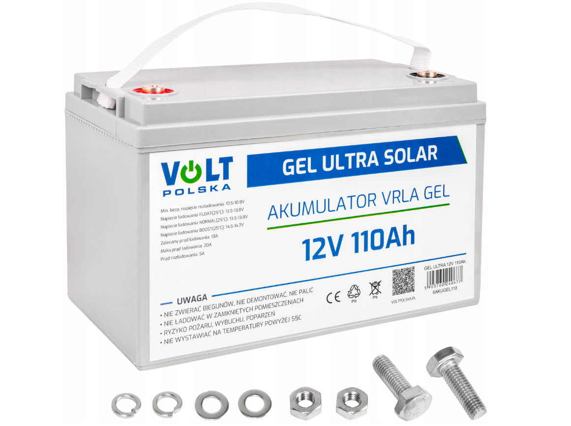 Гелевий Акумулятор 110Ah 12V VOLT VPRO SOLAR (6AKUGEL110), Польща, фото 1