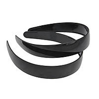 Набір обручів для волосся 2.5 см глянсовий чорний (23608)