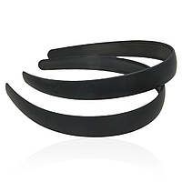 Набір обручів для волосся 2.5 см матовий чорний (23609)