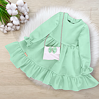 Нарядне Плаття на дівчинку 98, 104, 128 см Замш 001319 М'ята