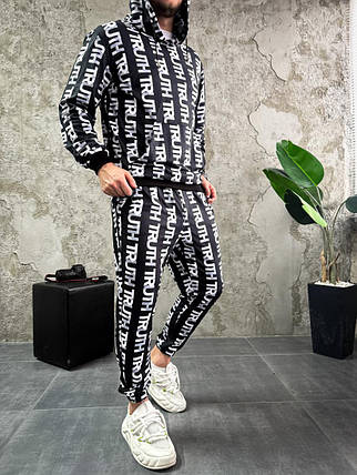 Чорний спортивний костюм з написами, фото 3