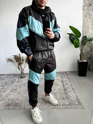 Чорний чоловічий костюм олімпійка штани з плащівки, фото 3