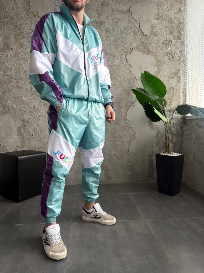 М'ятний спортивний костюм чоловічий з написами