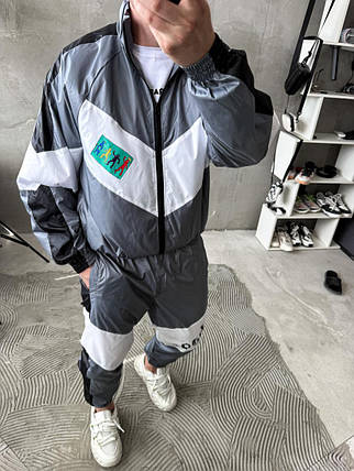 Сірий костюм чоловічий спортивний з плащівки кофта штани, фото 1