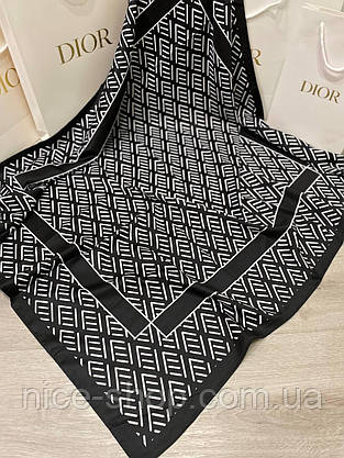 Хустка шовкова чорна, фото 3
