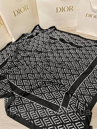 Хустка шовкова чорна, фото 5