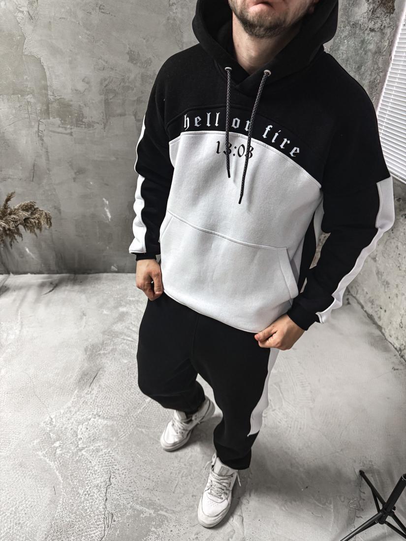 Спортивний костюм утеплений дтф чоловічий худі штани ліс зима